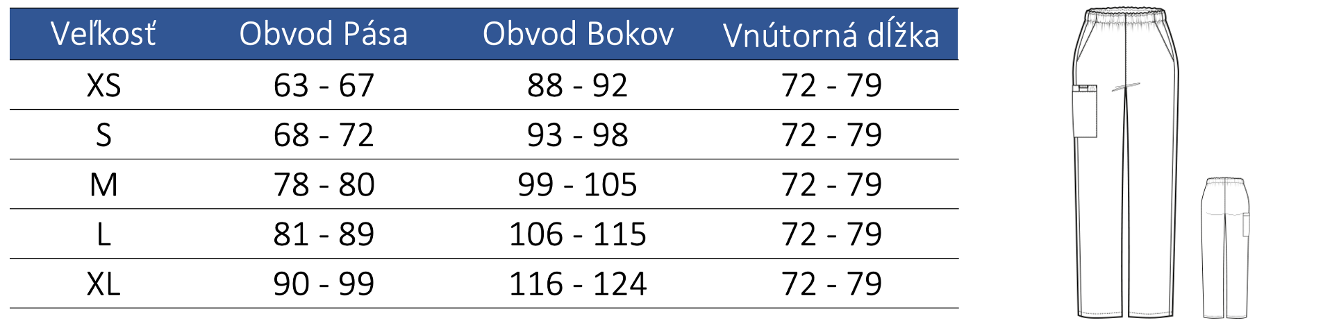 503 NOHAVICE SIZE CHART
