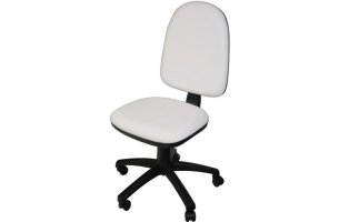 Pracovná stolička Torino - Biela koženková