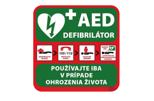 Tabuľa prvej pomoci použitia AED Defibrilátora