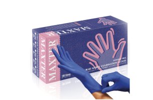 Rukavice Maxter Nitrile - Modré (100ks/bal.) S